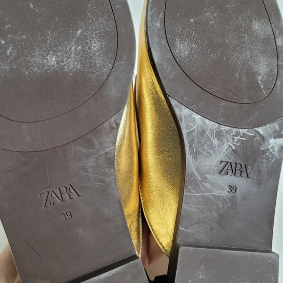 Zara Gold Loafers - Picture 9 of 11